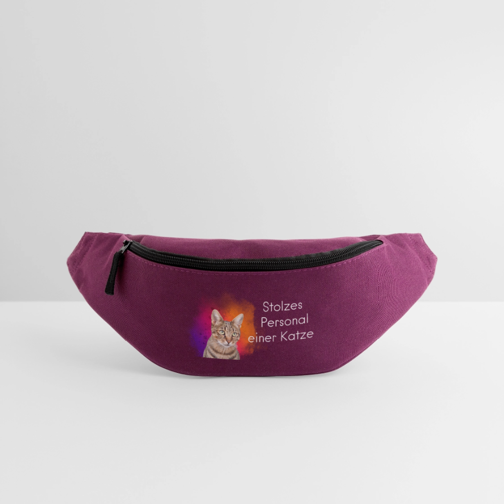 LiNBW. Gürteltasche Stolzes Personal einer Katze - Burgunderrot