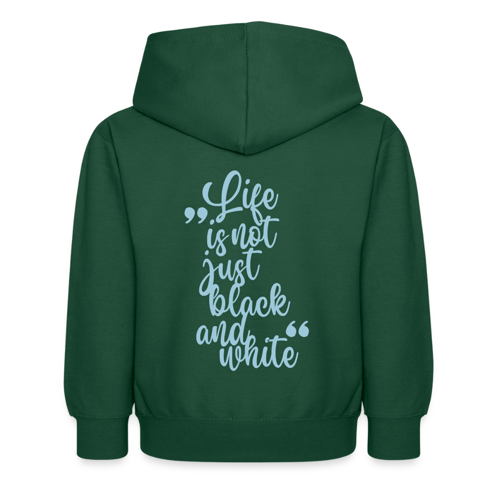 LiNBW. Kinder Hoodie Life is not just black and white - Flaschengrün
