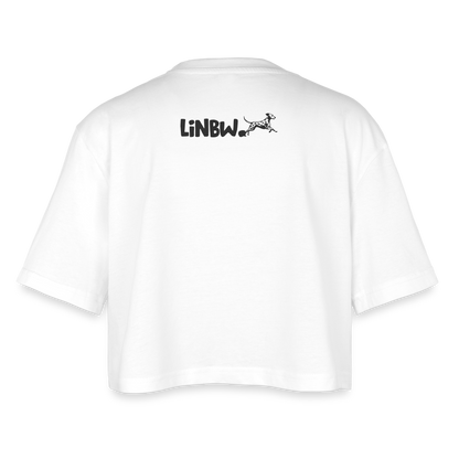 LiNBW. Frauen Cropped T-Shirt Life is not just black and white - Weiß
