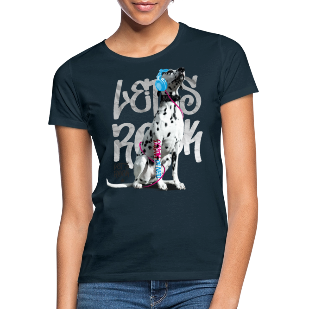 LiNBW. Frauen T-Shirt Dalmatiner Let's Rock - Navy