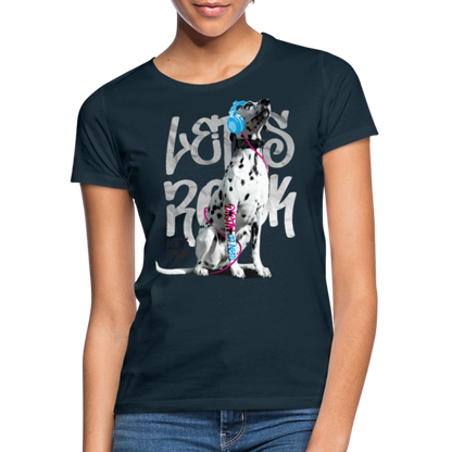 LiNBW. Frauen T-Shirt Dalmatiner Let's Rock - Navy