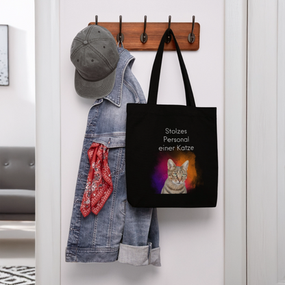 LiNBW. Stoffbeutel Stolzes Personal einer Katze - Schwarz