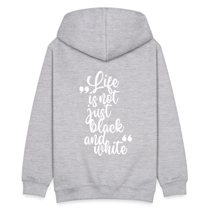LiNBW. Teenager Hoodie Life is not just black and white - Hellgrau meliert