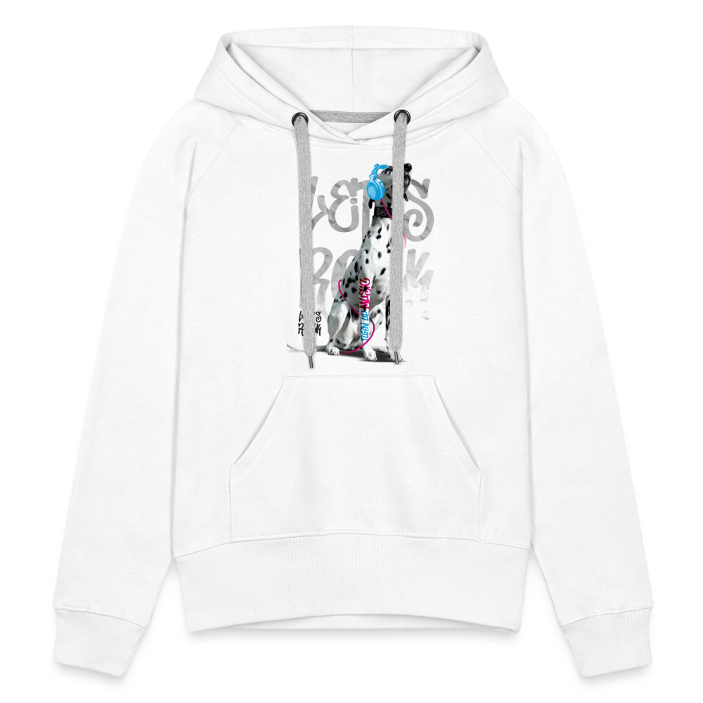LiNBW. Frauen Hoodie Dalmatiner Let's Rock - Weiß