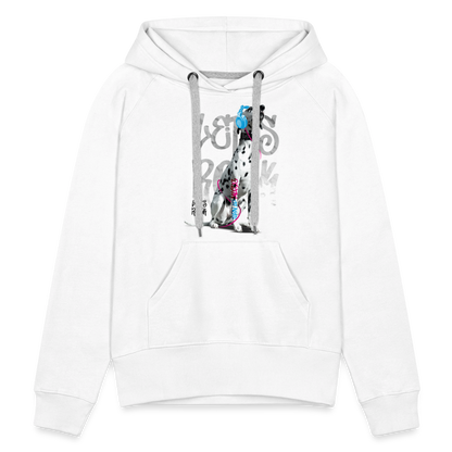 LiNBW. Frauen Hoodie Dalmatiner Let's Rock - Weiß