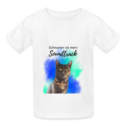Kinder-T-Shirt – Schnurren ist mein Soundtrack | Für kleine Katzenfreunde - Weiß