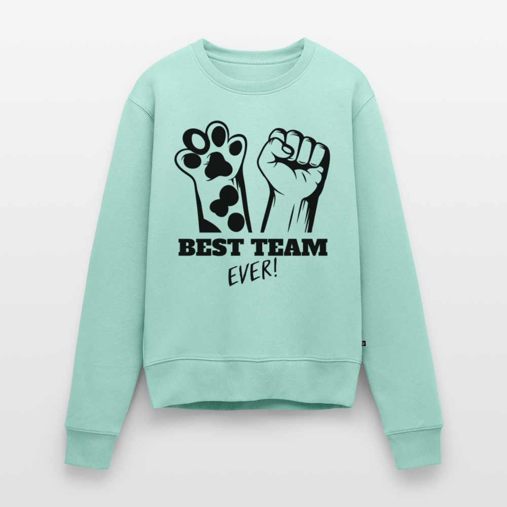 Damen Pullover „Best Team Ever“ –  für wahre Freundschaft 🐾✊ - Mint 