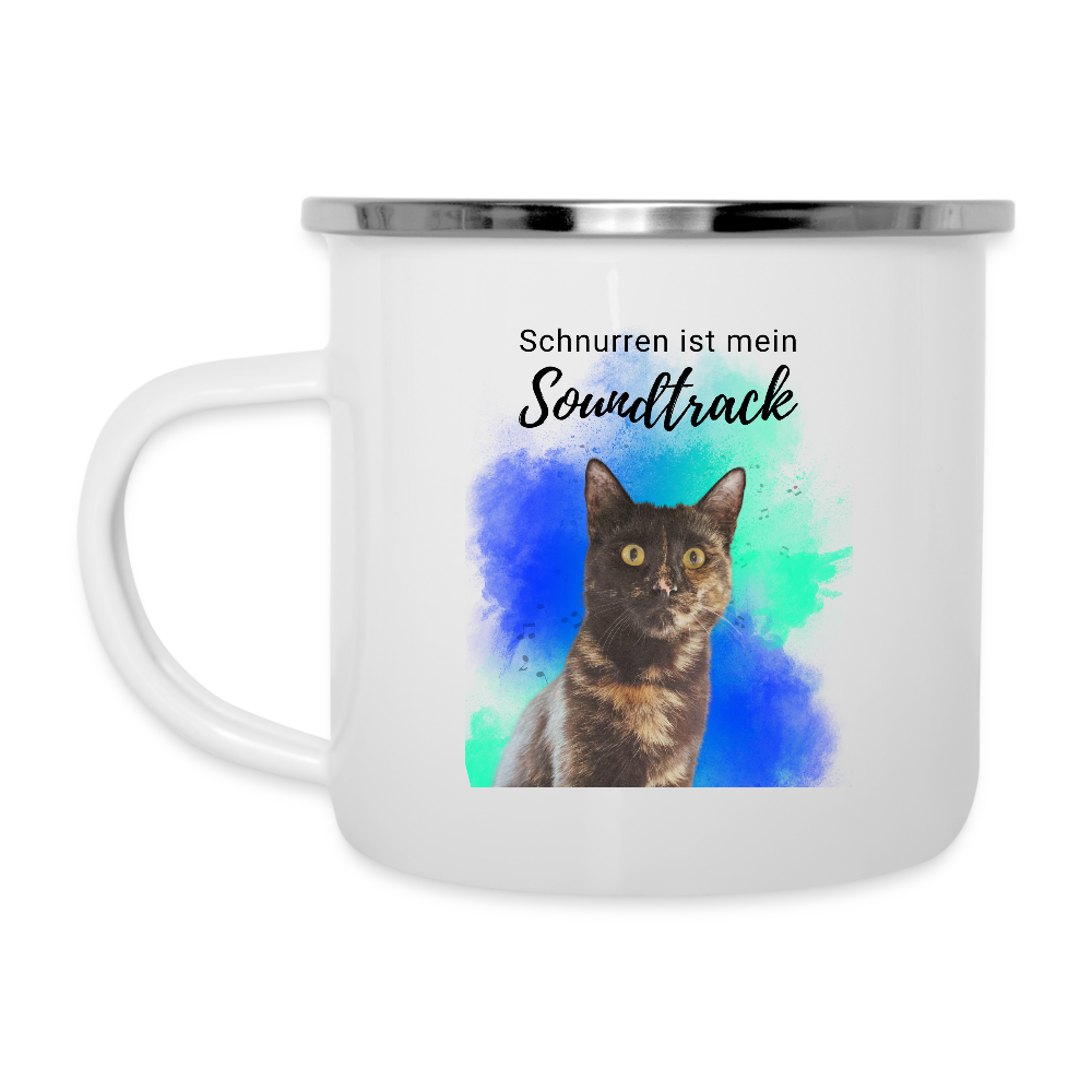 LiNBW. Emaille-Tasse Schnurren ist mein Soundtrack - Weiß