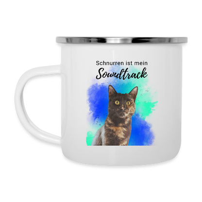 LiNBW. Emaille-Tasse Schnurren ist mein Soundtrack - Weiß