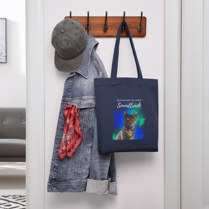 LiNBW. Stoffbeutel Schnurren ist mein Soundtrack - melange Blue