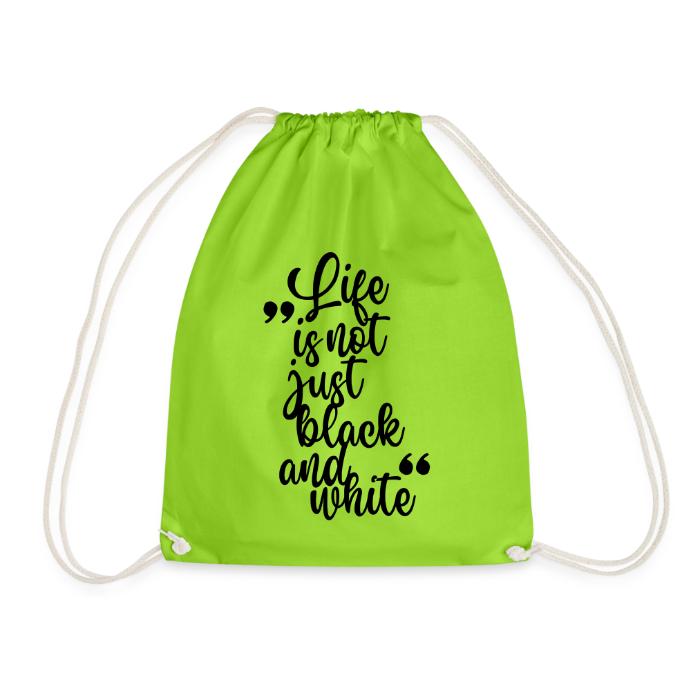 LiNBW. Turnbeutel Life is not just black and white - Neongrün