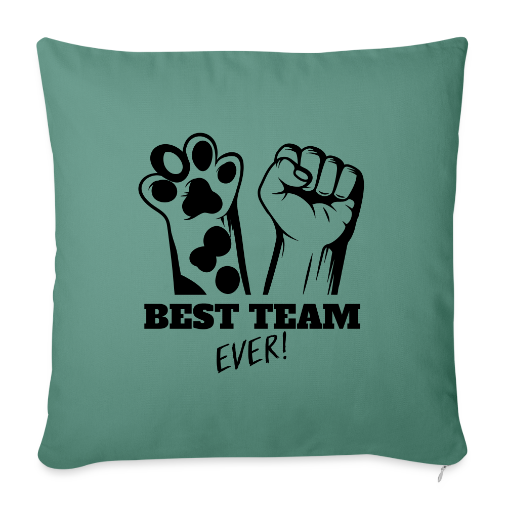 LiNBW. Kissen mit Füllung 45 x 45 cm Best Team Ever - Tanngrün