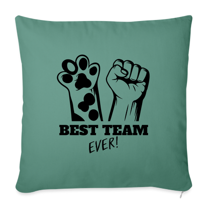 LiNBW. Kissen mit Füllung 45 x 45 cm Best Team Ever - Tanngrün