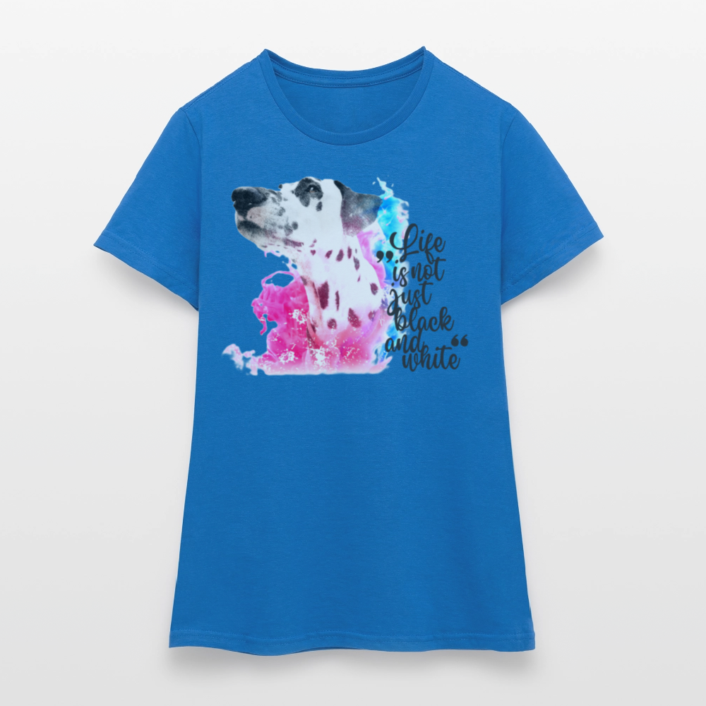 LiNBW. Frauen T-Shirt Dalmatiner Life is not just black and white - Royalblau