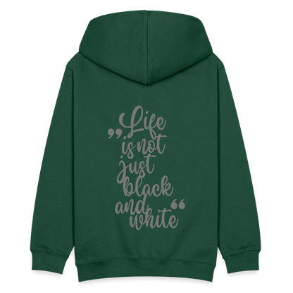 LiNBW. Kinder Hoodie Life is not just black and white - Flaschengrün