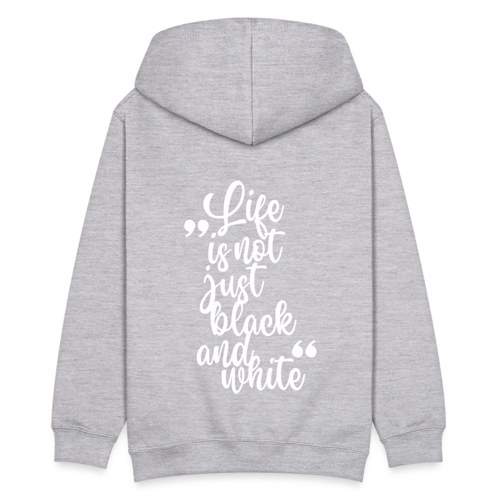 LiNBW. Kinder Hoodie Life is not just black and white - Hellgrau meliert