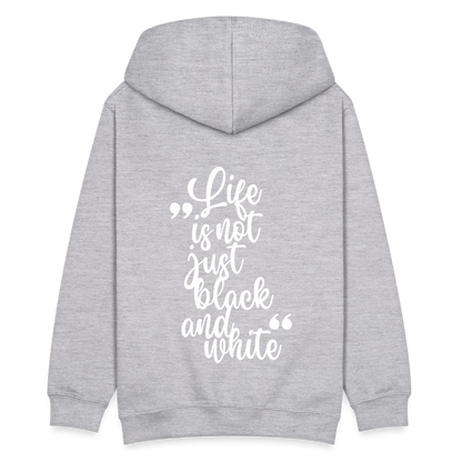 LiNBW. Kinder Hoodie Life is not just black and white - Hellgrau meliert