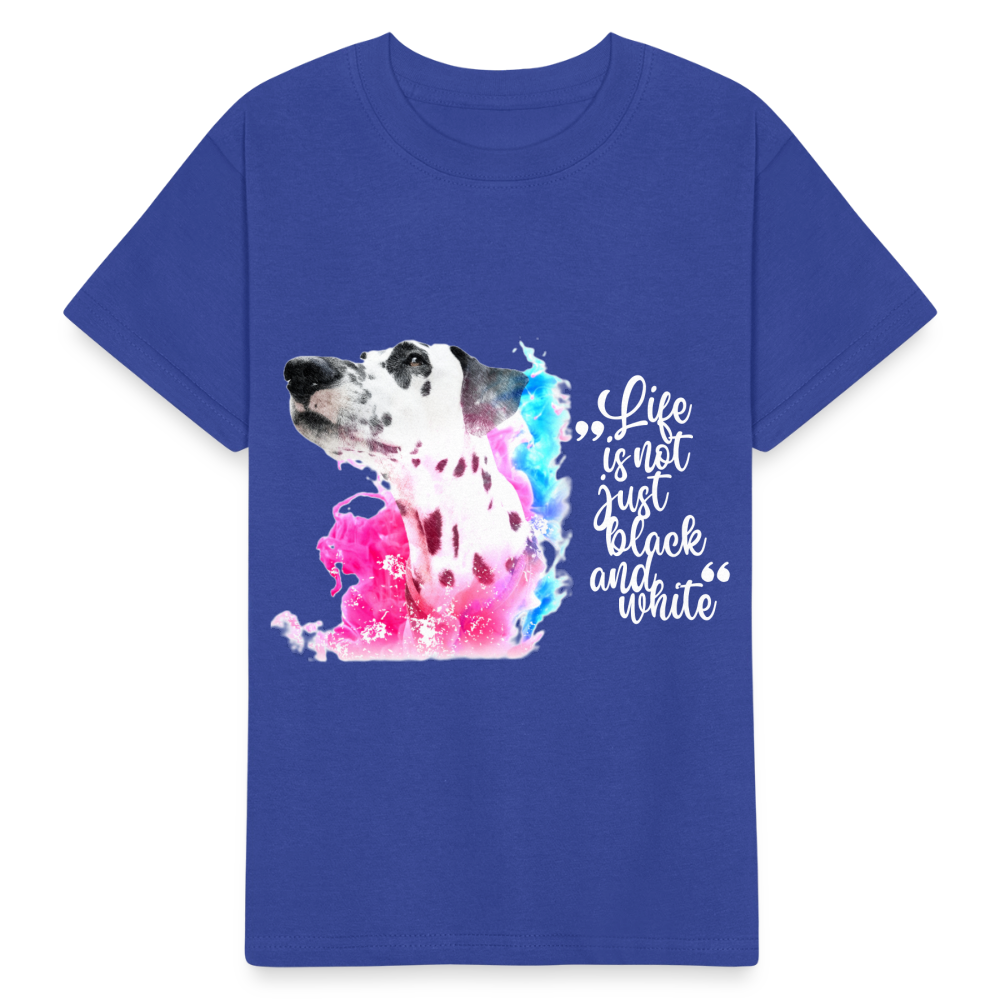 Kinder-T-Shirt – Dalmatiner in Farbe | Life is not just black and white - Royalblau