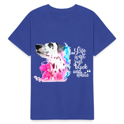 Kinder-T-Shirt – Dalmatiner in Farbe | Life is not just black and white - Royalblau