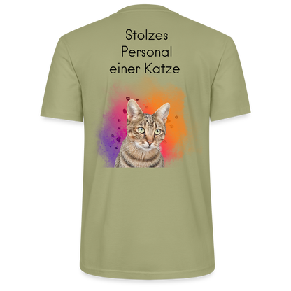 LiNBW. Männer T-Shirt Stolzes Personal einer Katze - Nebelgrün