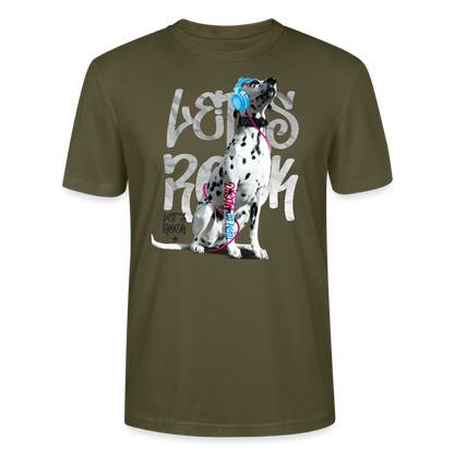 LiNBW. Männer T-Shirt Dalmatiner Let's Rock - Khaki