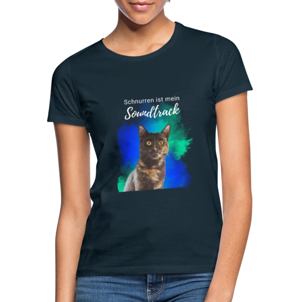 LiNBW. Frauen T-Shirt Schnurren ist mein Soundtrack - Navy
