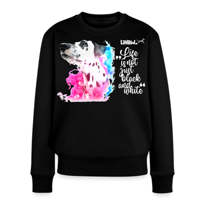 Damen Pullover „Boa Farbsplash“ – Pink & Blau – Life is not just black and white 🐾 - Schwarz