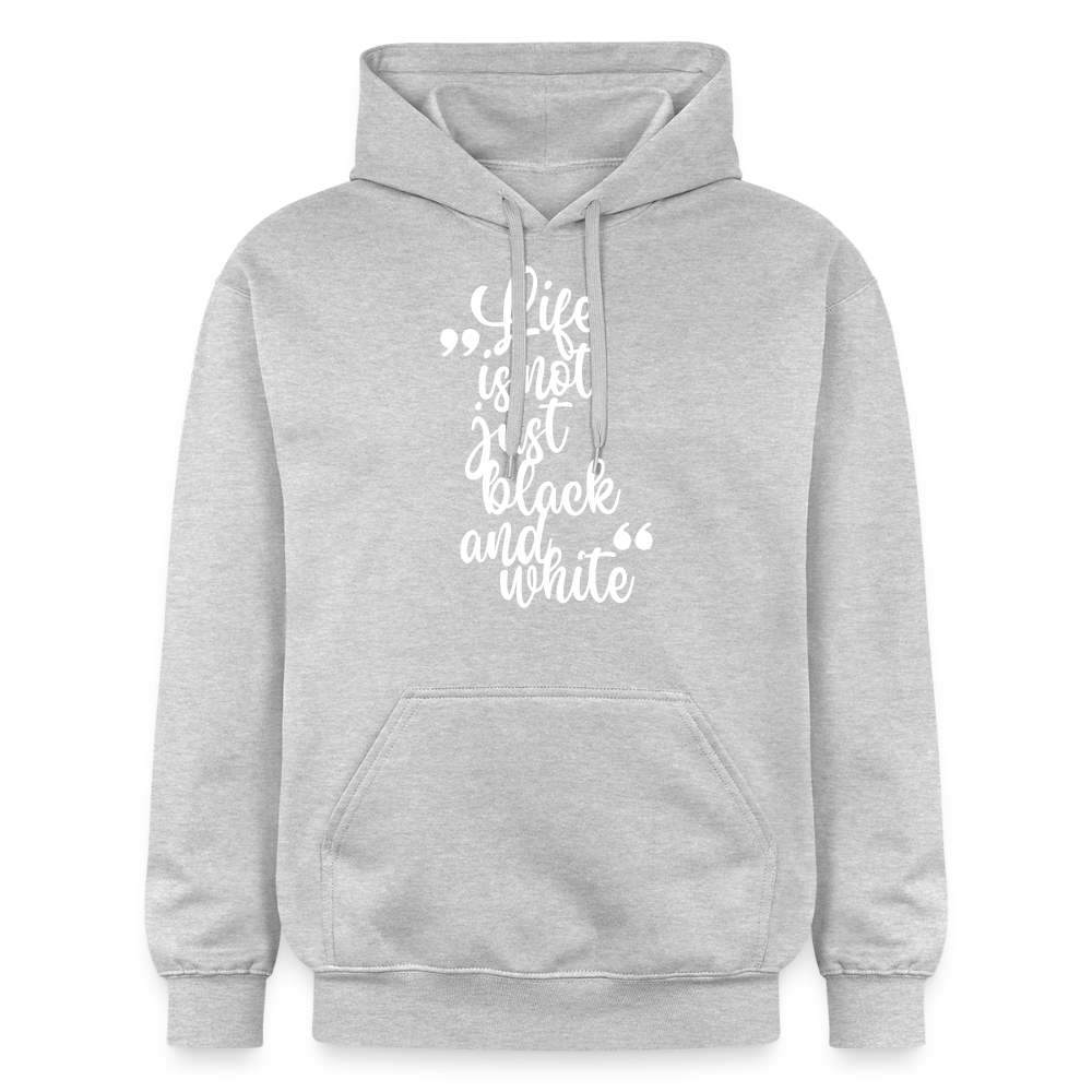 LiNBW. Männer & Frauen Hoodie Life is not just black and white - Hellgrau meliert