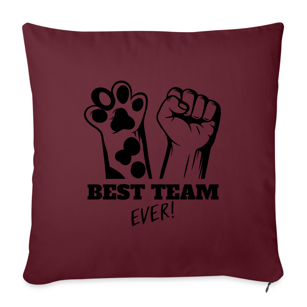 LiNBW. Kissen mit Füllung 45 x 45 cm Best Team Ever - Burgunderrot
