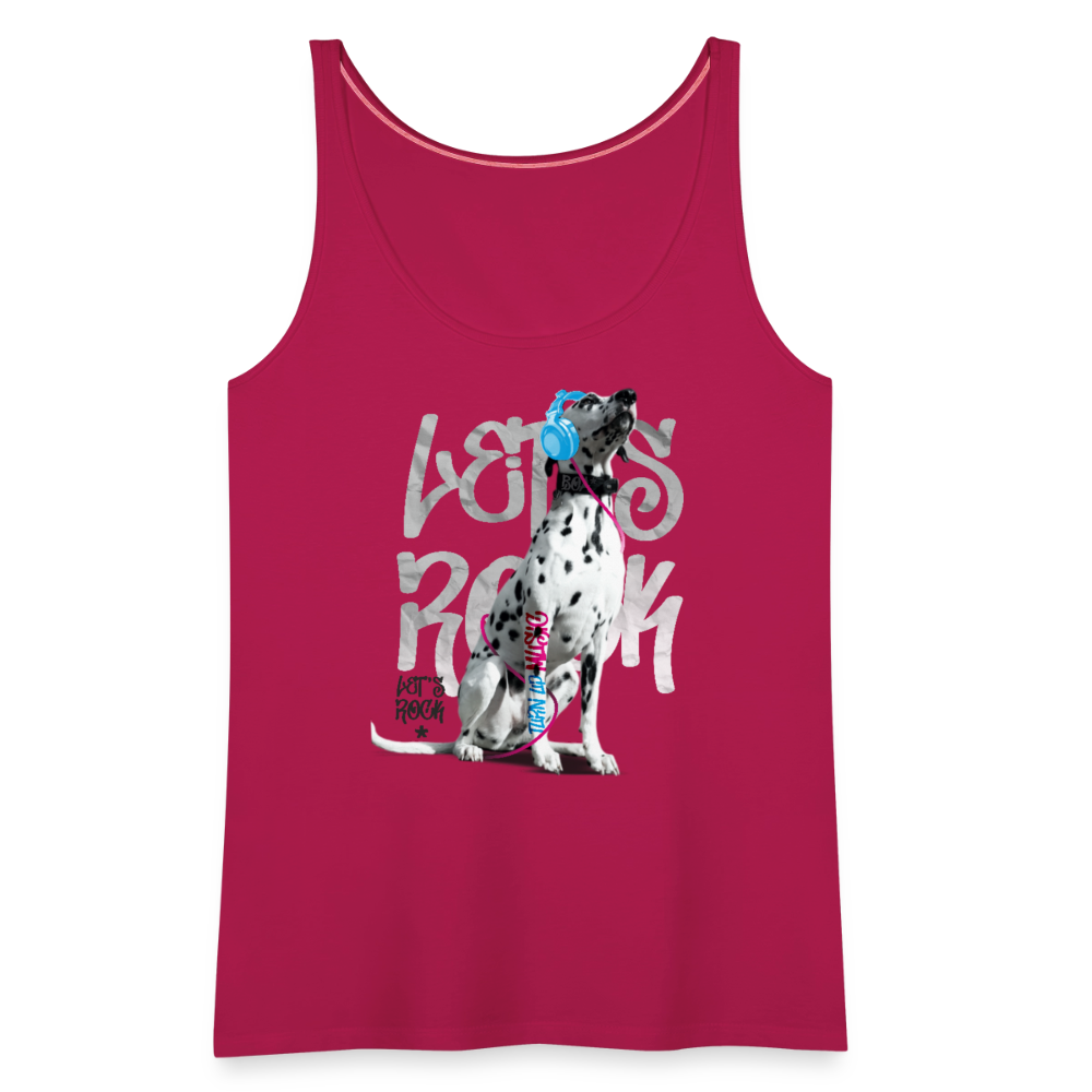 LiNBW. Frauen Tank-Top Dalmatiner Let's Rock - dunkles Pink