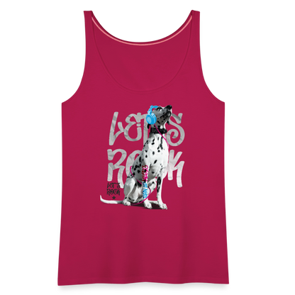 LiNBW. Frauen Tank-Top Dalmatiner Let's Rock - dunkles Pink