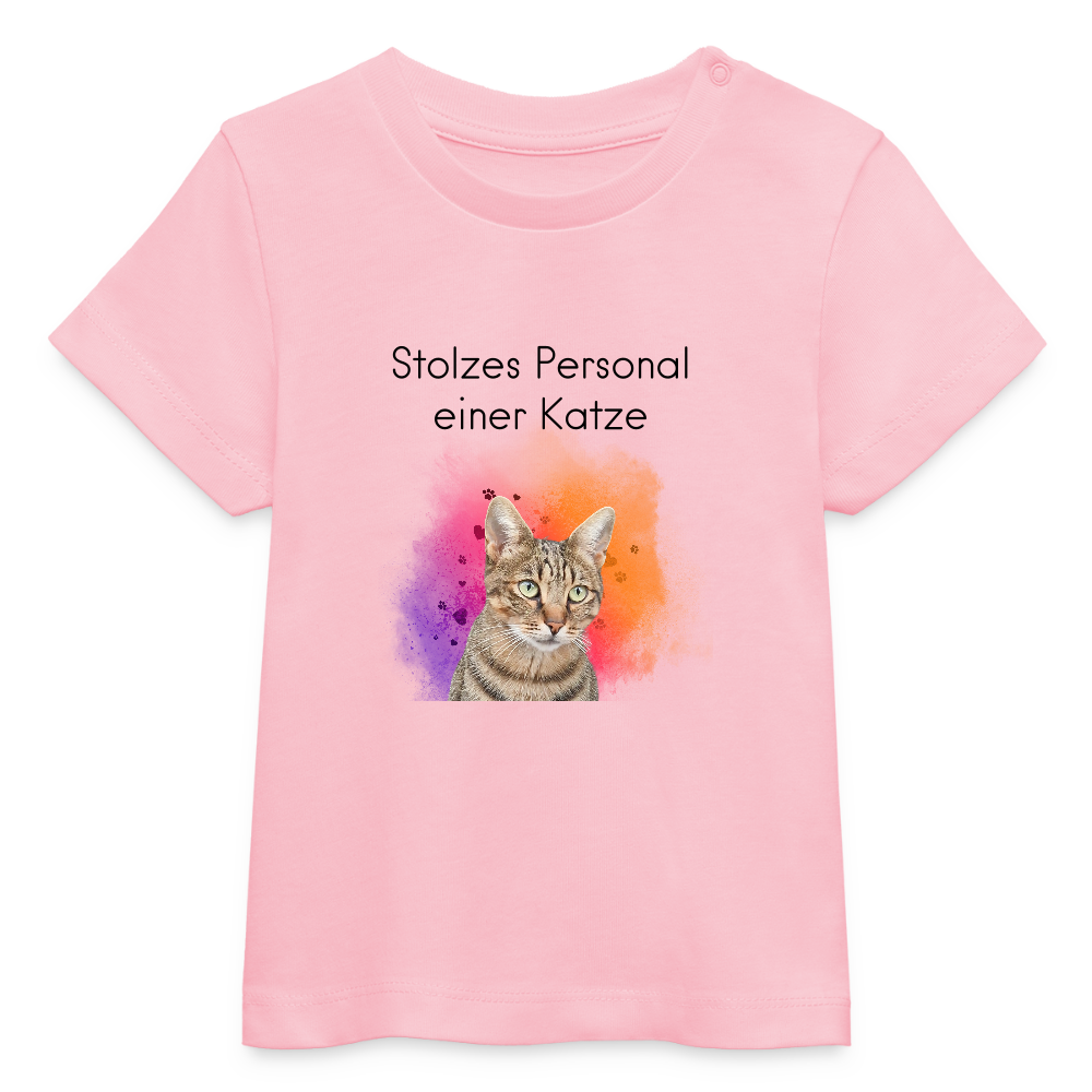 LiNBW. Baby T-Shirt Stolzes Personal einer Katze - Hellrosa