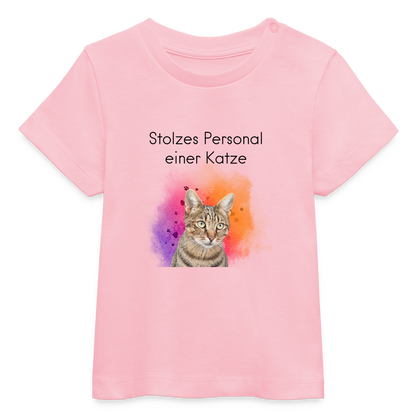 LiNBW. Baby T-Shirt Stolzes Personal einer Katze - Hellrosa
