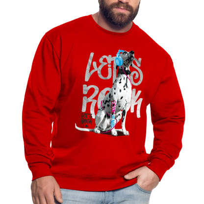 LiNBW. Männer Pullover Dalmatiner Let's Rock - Rot