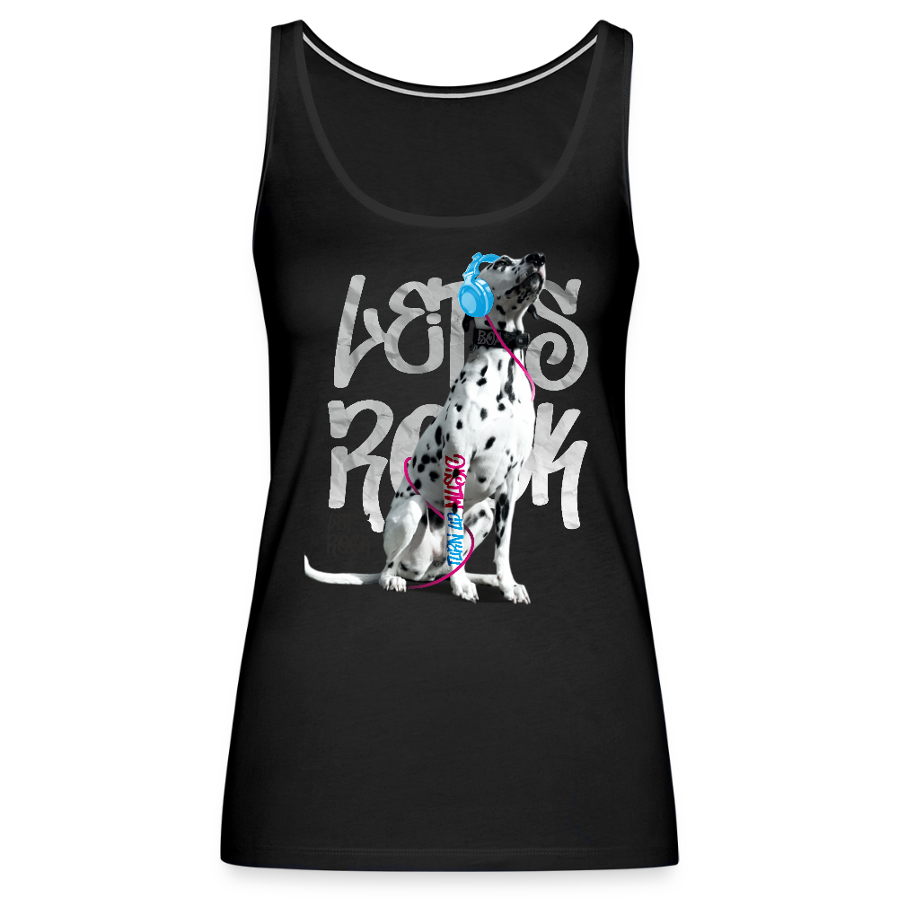 LiNBW. Frauen Tank-Top Dalmatiner Let's Rock - Schwarz