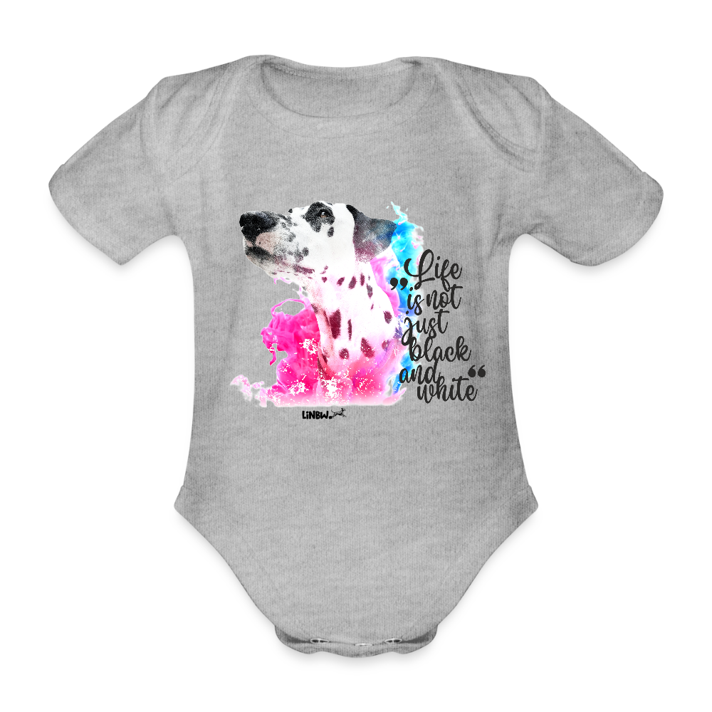 LiNBW. Body Kurzarm Dalmatiner Life is not just black and white - Grau meliert