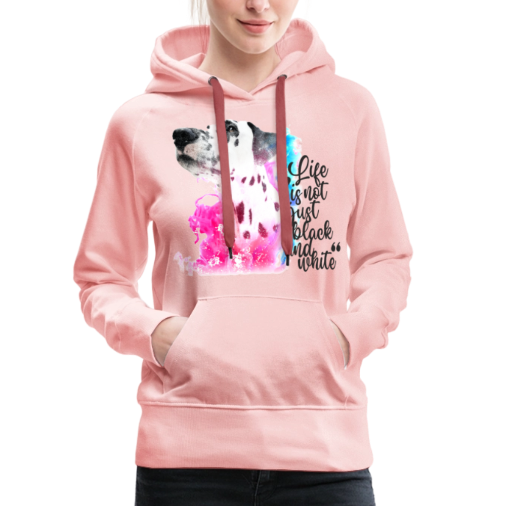 LiNBW. Frauen Hoodie Dalmatiner Life is not just black and white - Kristallrosa