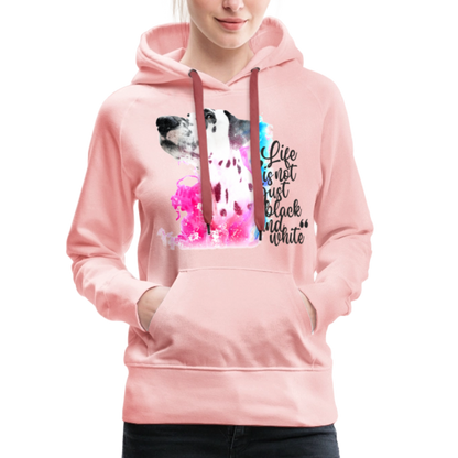 LiNBW. Frauen Hoodie Dalmatiner Life is not just black and white - Kristallrosa