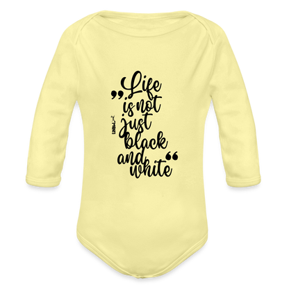 Baby-Body „Life is not just black and white“ – Statement mit Haltung - Hellgelb