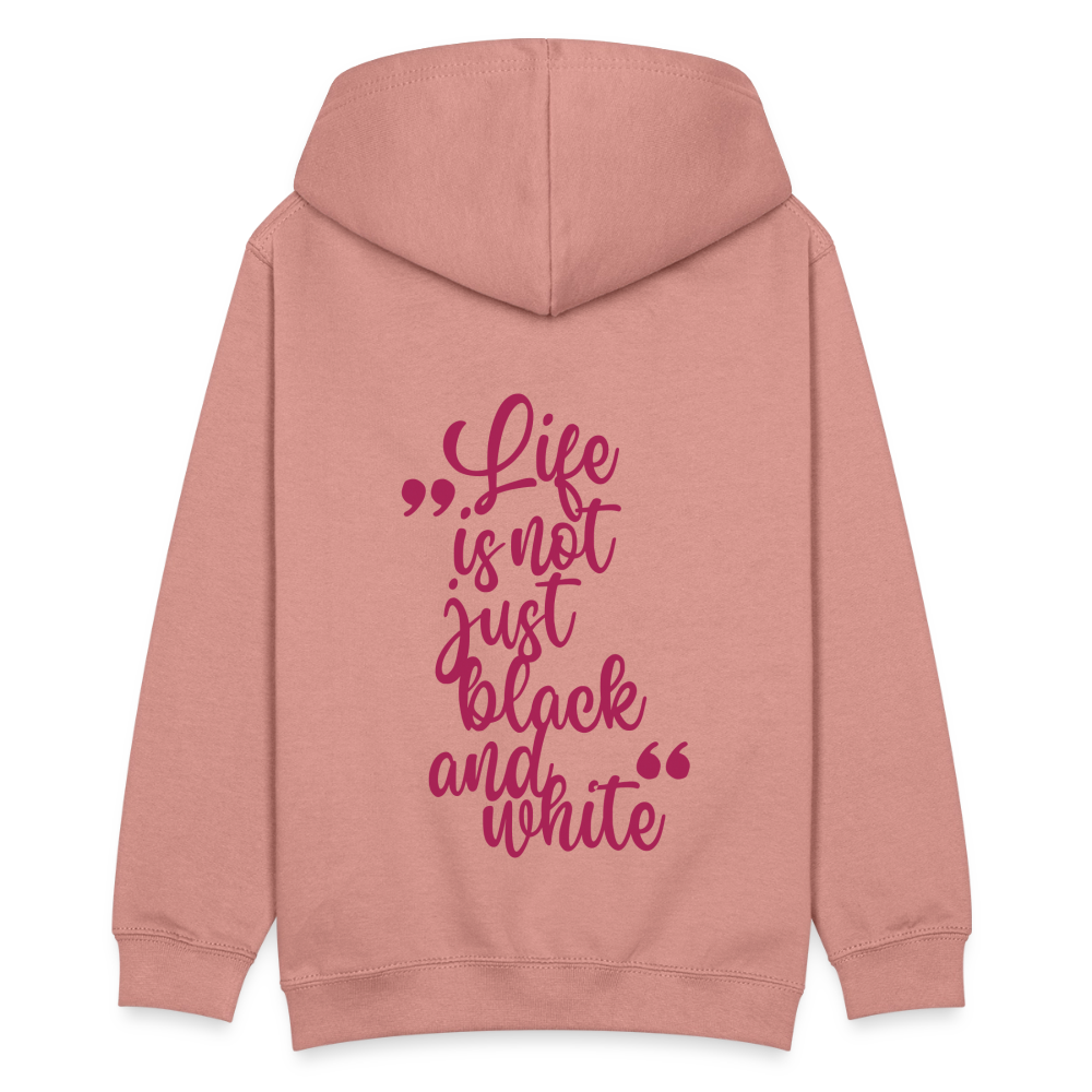 LiNBW. Kinder Hoodie Life is not just black and white - Altrosa