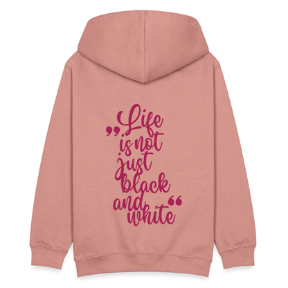 LiNBW. Kinder Hoodie Life is not just black and white - Altrosa