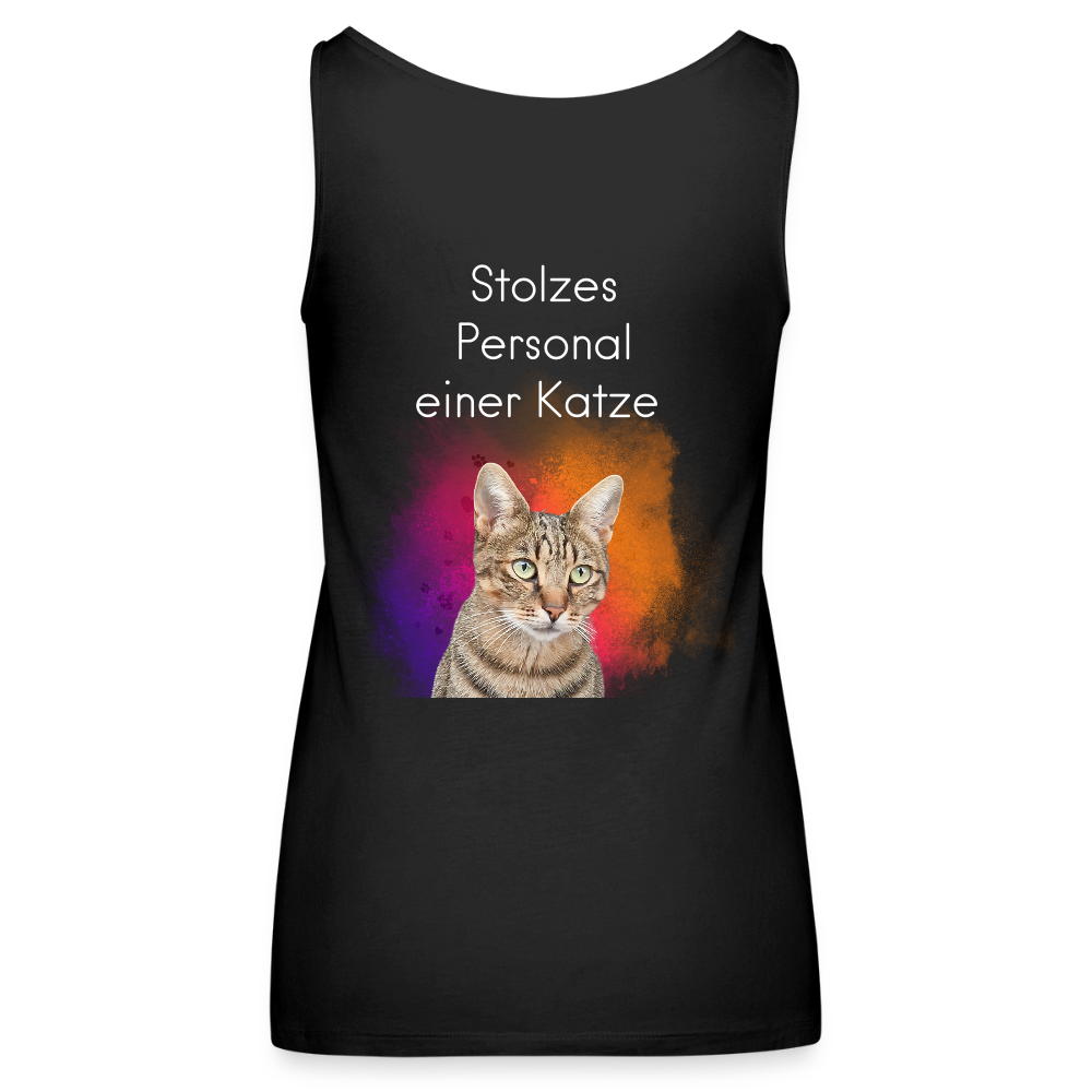 LiNBW. Frauen Tank-Top Stolzes Personal einer Katze - Schwarz