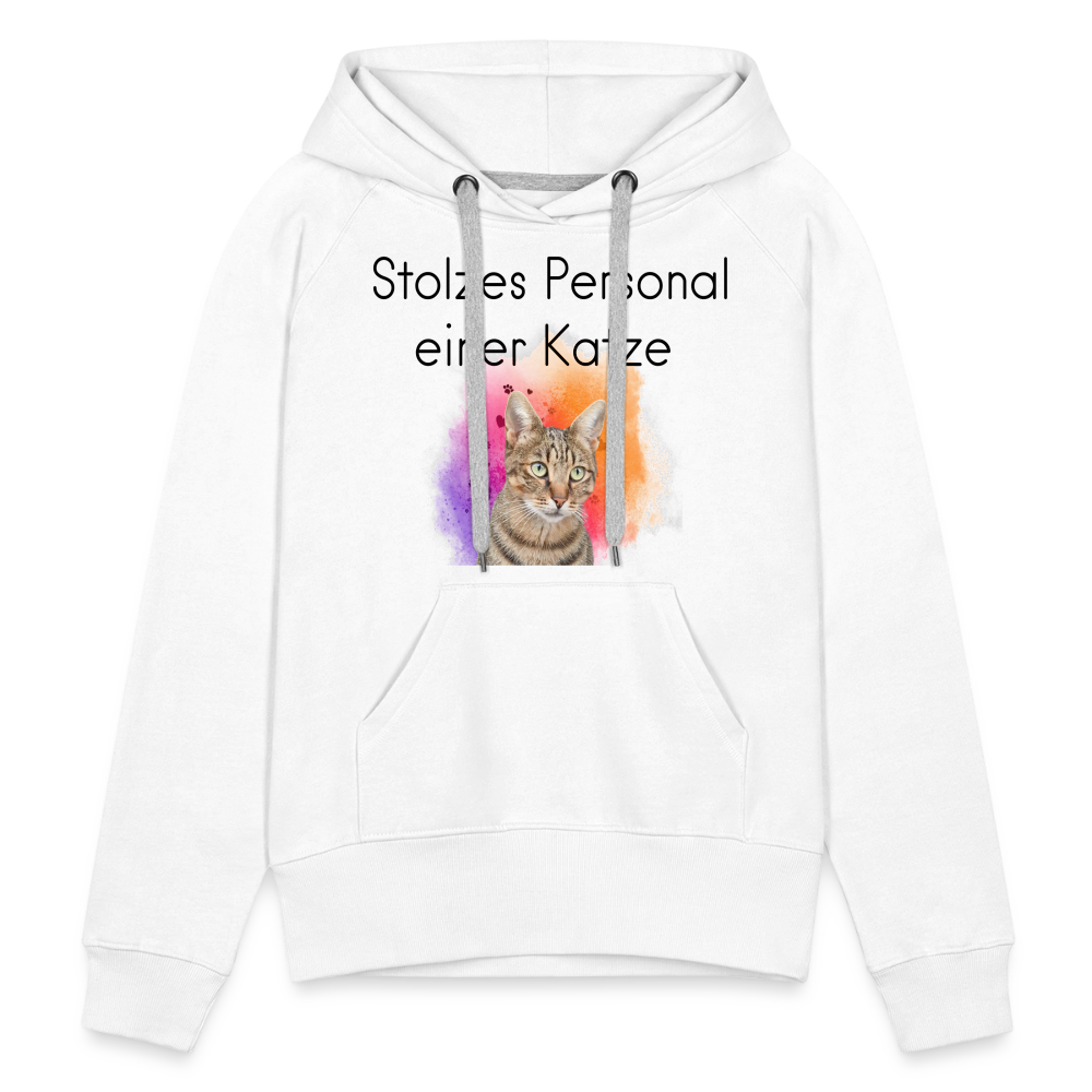 LiNBW.  Frauen Hoodie Stolzes Personal einer Katze - Weiß
