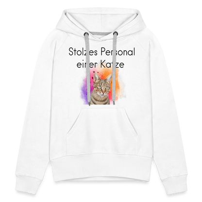 LiNBW.  Frauen Hoodie Stolzes Personal einer Katze - Weiß