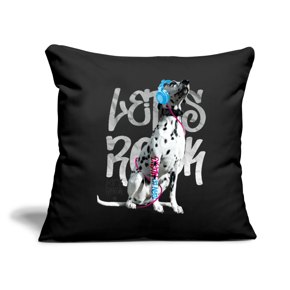 LiNBW. Kissen mit Füllung 45 x 45 cm Dalmatiner Let's Rock - Schwarz
