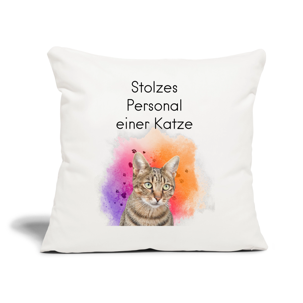 LiNBW. Kissen mit Füllung Stolzes Personal einer Katze 45 x 45 cm - Naturweiß 