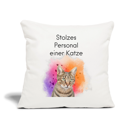 LiNBW. Kissen mit Füllung Stolzes Personal einer Katze 45 x 45 cm - Naturweiß 
