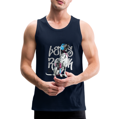 LiNBW. Männer Tank-Top Dalmatiner Let's Rock - Navy