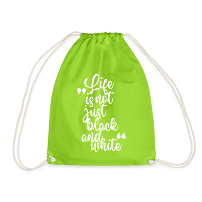 LiNBW. Turnbeutel Life is not just black and white - Neongrün