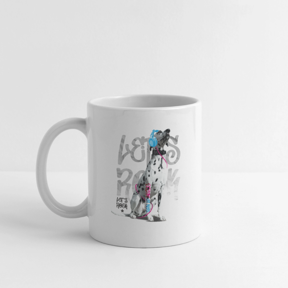 LiNBW. Keramiktasse Dalmatiner Let's Rock - Weiß